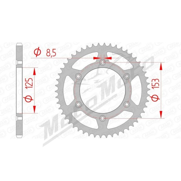 AFAM Steel Standard Rear Sprocket 520 43-52 teeth