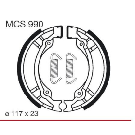 TRW Brake shoes rear PGO / Sangyang / Sym / Suzuki 50-125 91-06
