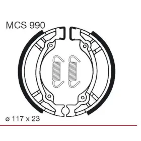 TRW Brake shoes rear PGO / Sangyang / Sym / Suzuki 50-125 91-06