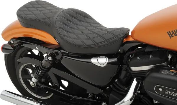 DRAG SPECIALTIES SEATS 2-Up Double Bucket Vinyl Seat Harley Davidson XL 883-1200cc 10-22
