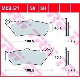 BRAKE PADS TRW MCB671SV ROUTE