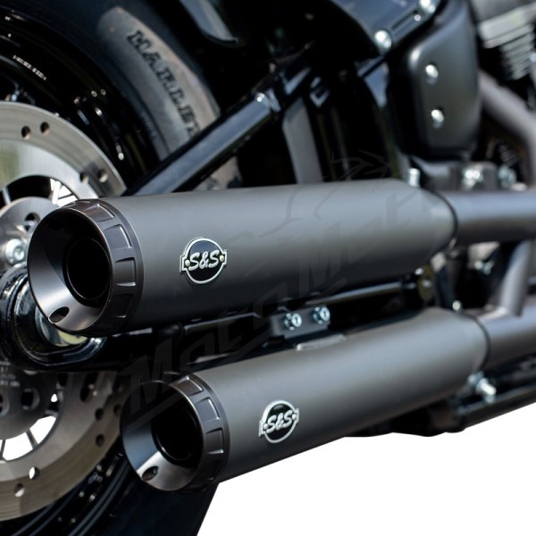 S&S CYCLE Grand National Race Slip-On Mufflers Harley Davidson FLFB / FLFBS / FLSL / FXBB 1750-1923cc 18-23
