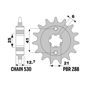 PBR Steel Standard Front Sprocket 288 - 530 ​​​​​​​HONDA CB 550-750cc 1971-1977