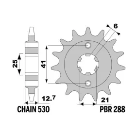 PBR Steel Standard Front Sprocket 288 - 530 ​​​​​​​HONDA CB 550-750cc 1971-1977