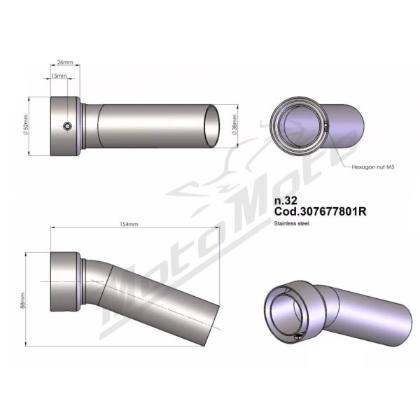 LEOVINCE DB Killer Insert  HONDA CBR 600 06-12/YAMAHA YZF-R3/MT-03 15-20