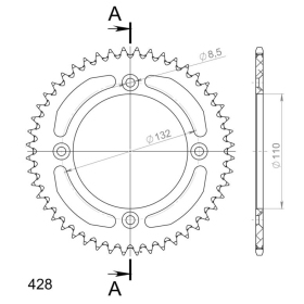 Supersprox Rear sprocket black RAL898.48