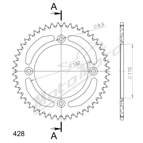 Supersprox Rear sprocket black RAL898.48
