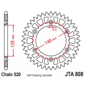 Rear sprocket ALU JTA808