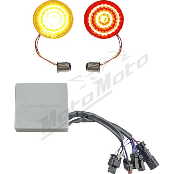 CUSTOM DYNAMICS SMART LED Bullet Turn Signal Inserts Harley Davidson FLFBS / FXBB 1750-1868cc 18-24