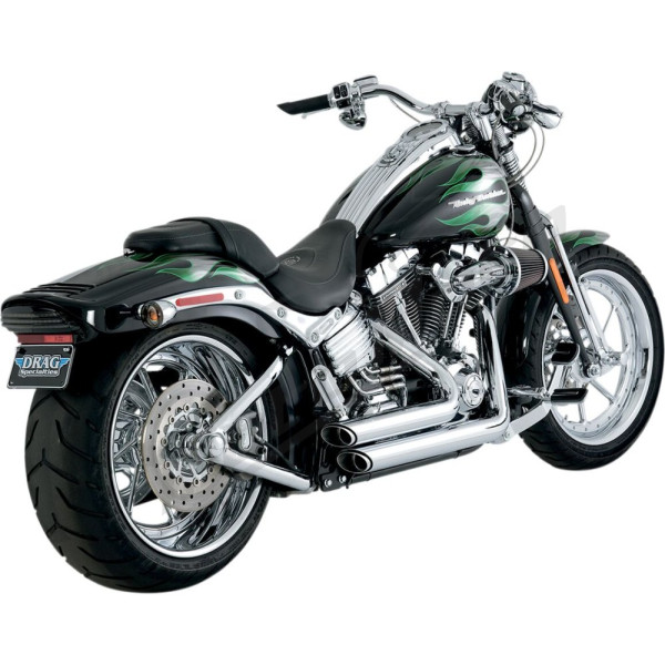 VANCE & HINES Shortshots Staggered Exhaust System Chrome Harley Davidson FLST / FLSTC / FLSTN / FXST / FXSTSI 1340-1800cc 86-11