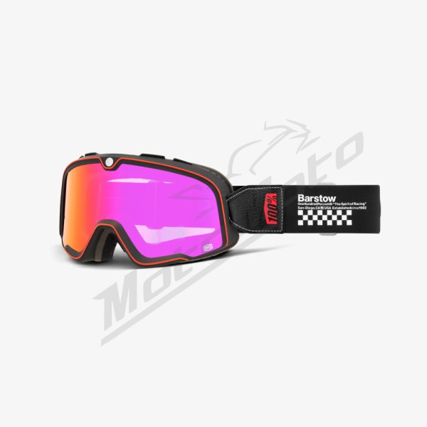 100% goggle model barstow erban - mirror dark red lens - black/white
