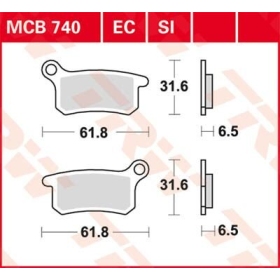 TRW SI Series Sindered Off-Road Brake Pads Husqvarna / KTM 65-85cc 02-22