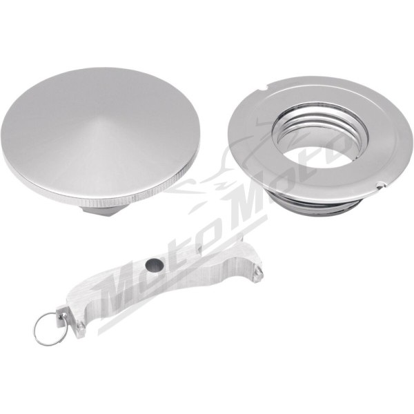 DRAG SPECIALTIES Gas Cap with Paint Protectors Harley Davidson FLD / FLHR / FLHRC / FLHRCI / FLHRI / FLHRS / FLHRSE 1340-1800cc 96-17