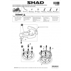 Fitting plate for tank bags CLICK system SHAD APRILIA/ BENELLI/ BMW/ MALAGUTI/ GUZZI/ TRIUMPH 125-1200cc 2001-2023