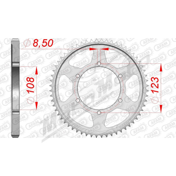 Rear sprocket AFAM staal Aprilia RS4 / Tuono 125 11-24 (428) 60T