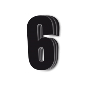 Blackbird Race Numbers Black - pack of 3 13X7 #6