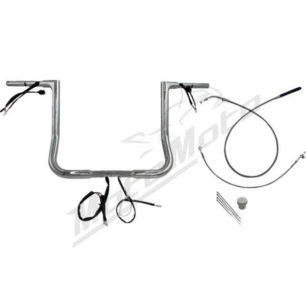 FAT BAGGERS INC. 1-1/4" EZ Install Flat Top Batwing Handlebar Kit Chrome 32mm 91,5cm (35,5cm)