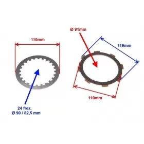 Clutch discs set ATV / CROSS / LONCIN 200cc 4T 5+6pcs