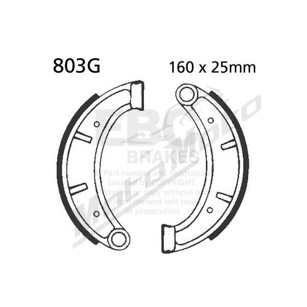 EBC Brake Shoe Husqvarna AE / CR / WR / XC 125-500cc 82-84