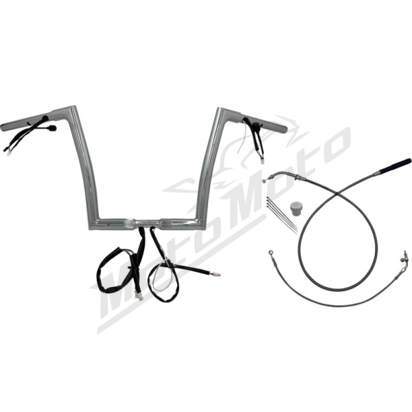 FAT BAGGERS 1-1/4" "EZ Install Flat Top" Sharknose Vairo Kompl Chrominis 32mm 89cm (20,5cm)