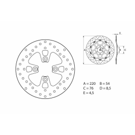BREMBO Serie Oro Round Fixed Brake Disc Front ​​​​​​​YAMAHA MAJESTY / TEO'S 125-180cc 2000-2009