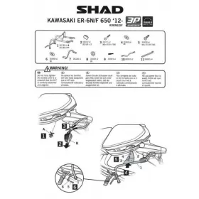 SIDE CASE HOLDER SET FOR KAWASAKI ER 650cc 2012-2017