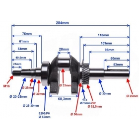 Crankshaft HONDA GX270 / GO-KART