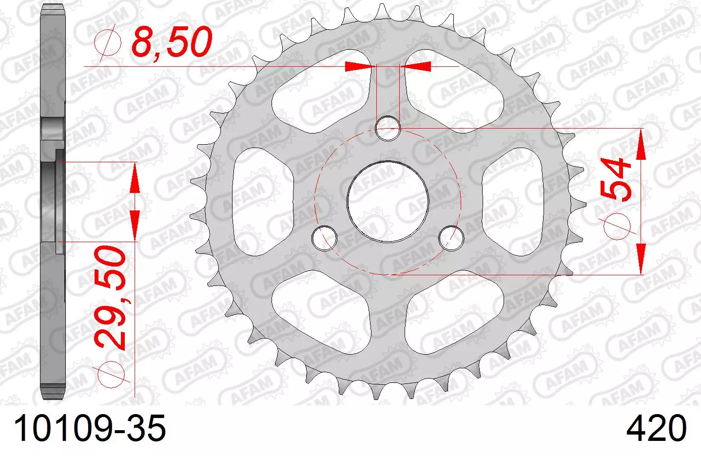 AFAM Steel Standard Rear Sprocket 420 33-35 teeth ​​​​​​​HONDA Z 50 77-86