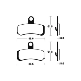 TECNIUM Street Performance Sintered Metal Brake pads - MF353 Harley Davidson Dyna / Road King / Softail / Heritage / Fat Boy / Softail / Series 1584-1690cc 08-17