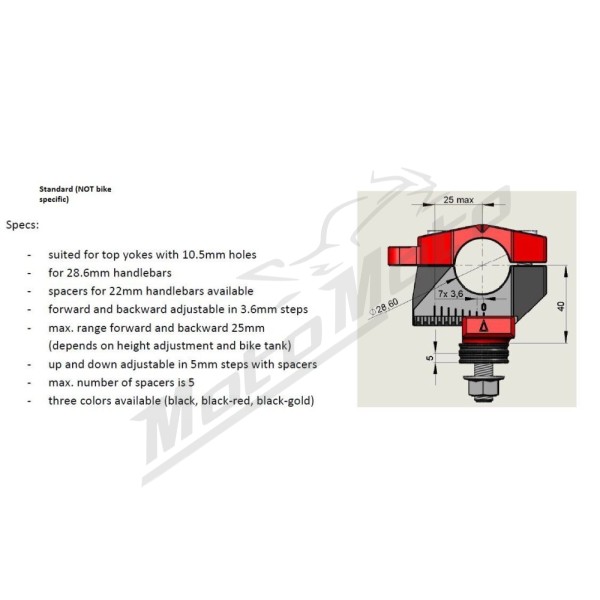GILLES TOOLING Handlebar Risers Triumph Speed Triple 1200RS 22-24