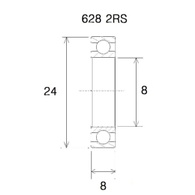 BLACK BEARING B5 Bearing 8x24x8 mm 628-2RS