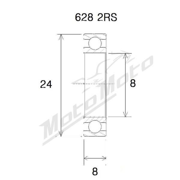 BLACK BEARING B5 guolis 8x24x8 mm 628-2RS