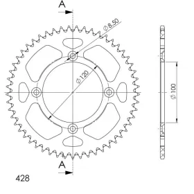 Supersprox Alu Rear sprocket SUZUKI / YAMAHA Blue 52