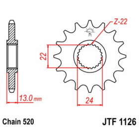 JT Grandinės komplektas sustiprintas 520X1R3 16/49 Aprilia Moto-6.5 650 92-06