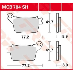 TRW SH Series Sindered Rear Brake Pads Honda / Kawasaki / Suzuki / Yamaha 600-1000cc 06-25