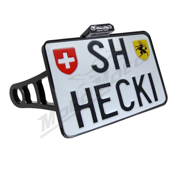 HEINZ BIKES Ø25.4 License Plate Side Mount Chrome140x180mm Harley Davidson XL / XR 883/1200 05-22