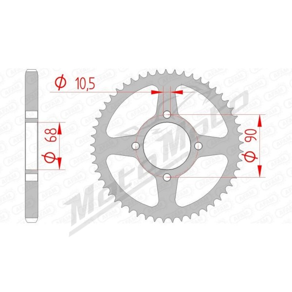 AFAM Steel Standard Rear Sprocket 428 53 teeth HONDA MTX 125 83-85