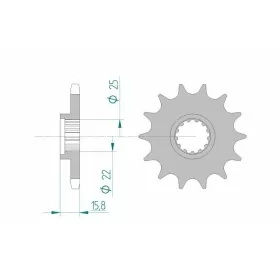 AFAM plieninė standartinė priekinė žvaigždutė 24508 - 525 14-15 dantukų KAWASAKI NINJA ZX-6 R 98-02