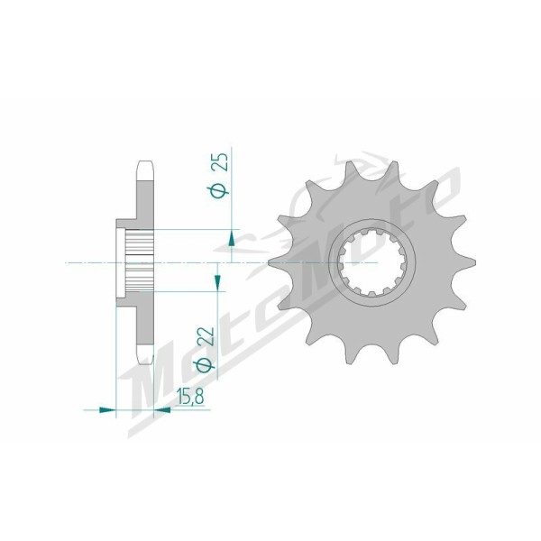 AFAM plieninė standartinė priekinė žvaigždutė 24508 - 525 14-15 dantukų KAWASAKI NINJA ZX-6 R 98-02