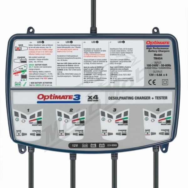 TECMATE OptiMate 3 x 4 Akumuliatoriaus pakrovėjas