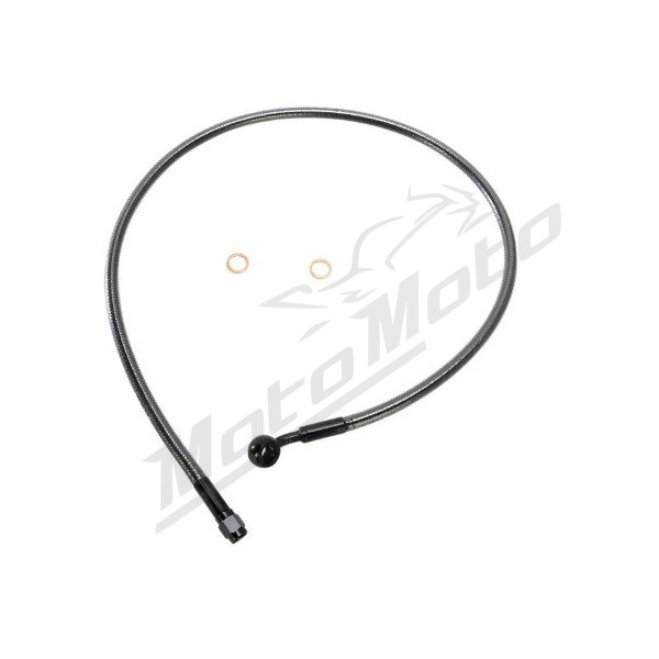 MAGNUM SHIELDING Designer Series Ø10mm Front Upper Brake Line Black ABS 76cm 35° Harley Davidson FXDF / FLH / FLHP / FLHR 1690/1923 13-25