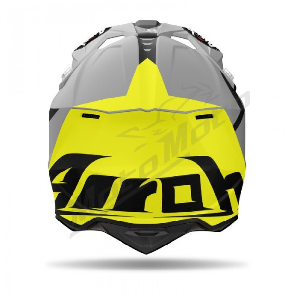 AIROH Wraaap Conquer Flue Yellow Motocross Helmet Matt