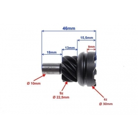 Kickstarter gear RMS PIAGGIO / GILERA 50 2T / 4T 6+9teeth