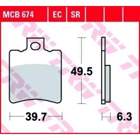  BRAKE PADS TRW MCB674SR 