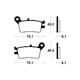 TECNIUM MX/ATV Sintered Metal Brake pads MO129 Honda CRM / XLR 250R 88-94