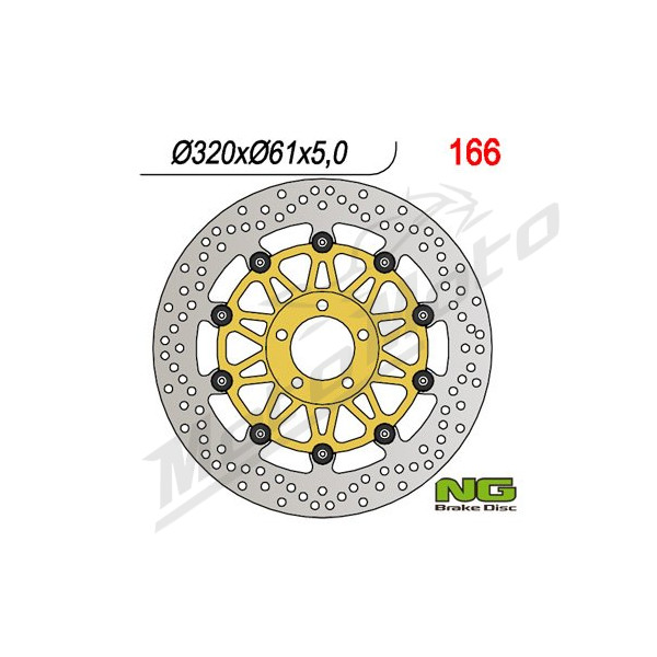 NG Front Floating Brake Disc 320X61X5mm Kawasaki VN / ZX / ZXR / ZZR 750-4600cc 89-08