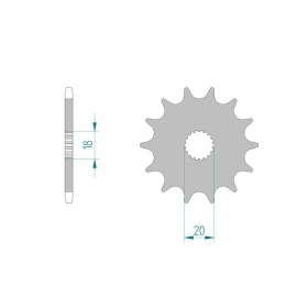 AFAM Steel Standard Front Sprocket 61300 - 520 12-14 teeth Beta / Fantic / Husqvarna / Motorhispania / Rieju / Yamaha 125cc 07-22