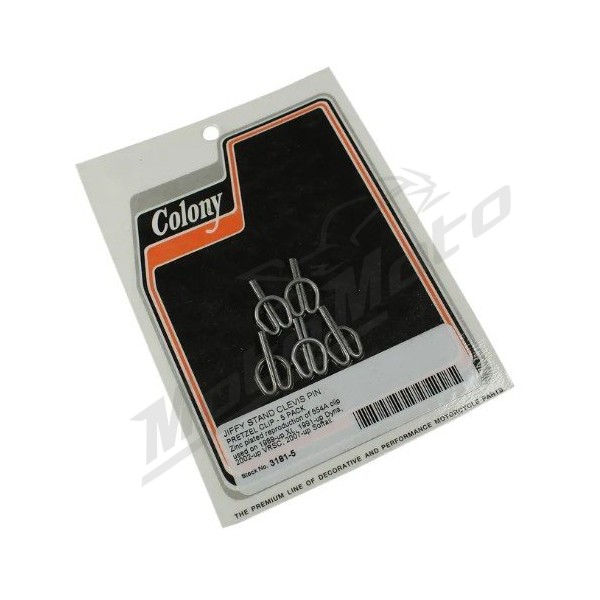 COLONY Jiffy Stand Clevis Pin Pretzel Clips Harley Davidson FLD / FLS / FXD / FXDL / XL / XR 883/1800 86-22
