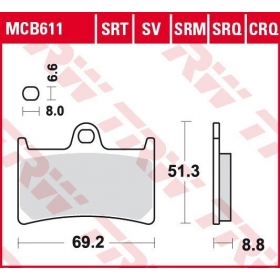 BRAKE PADS TRW MCB611SV ROUTE