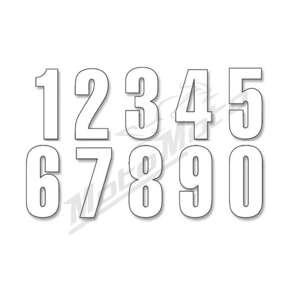 BLACKBIRD RACING Number Kit from 0 to 9 130x70 mm, white